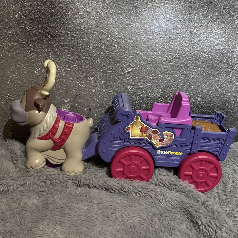 Frozen Fisher Price Little People Disney Princess Sleigh With Sven Reindeer